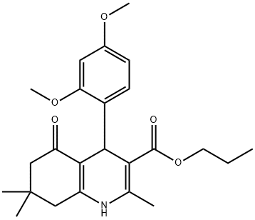 propyl 4-(2,4-dimethoxyphenyl)-2,7,7-trimethyl-5-oxo-1,4,5,6,7,8-hexahydro-3-quinolinecarboxylate Struktur