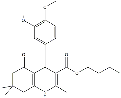 butyl 4-[3,4-bis(methyloxy)phenyl]-2,7,7-trimethyl-5-oxo-1,4,5,6,7,8-hexahydroquinoline-3-carboxylate Struktur