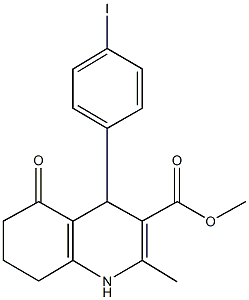 methyl 4-(4-iodophenyl)-2-methyl-5-oxo-1,4,5,6,7,8-hexahydroquinoline-3-carboxylate Struktur