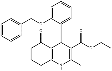 ethyl 4-[2-(benzyloxy)phenyl]-2-methyl-5-oxo-1,4,5,6,7,8-hexahydro-3-quinolinecarboxylate Struktur