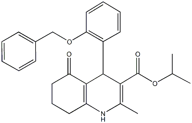 isopropyl 4-[2-(benzyloxy)phenyl]-2-methyl-5-oxo-1,4,5,6,7,8-hexahydro-3-quinolinecarboxylate Struktur