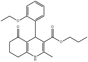 propyl 4-(2-ethoxyphenyl)-2-methyl-5-oxo-1,4,5,6,7,8-hexahydro-3-quinolinecarboxylate Struktur