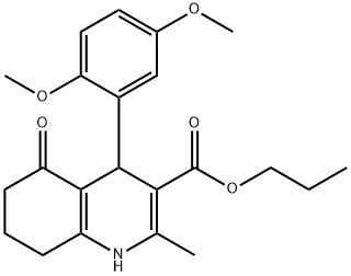 propyl 4-(2,5-dimethoxyphenyl)-2-methyl-5-oxo-1,4,5,6,7,8-hexahydro-3-quinolinecarboxylate Struktur