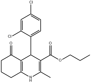 propyl 4-(2,4-dichlorophenyl)-2-methyl-5-oxo-1,4,5,6,7,8-hexahydro-3-quinolinecarboxylate Struktur