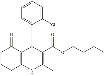 butyl 4-(2-chlorophenyl)-2-methyl-5-oxo-1,4,5,6,7,8-hexahydroquinoline-3-carboxylate Struktur