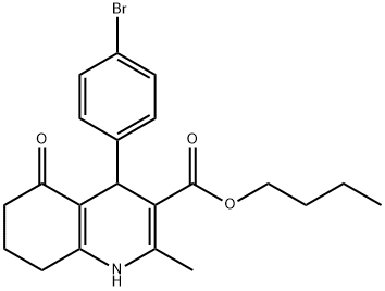 butyl 4-(4-bromophenyl)-2-methyl-5-oxo-1,4,5,6,7,8-hexahydroquinoline-3-carboxylate Struktur