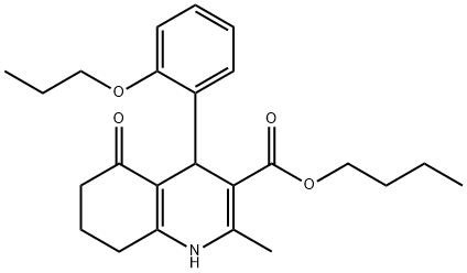 butyl 2-methyl-5-oxo-4-[2-(propyloxy)phenyl]-1,4,5,6,7,8-hexahydroquinoline-3-carboxylate Struktur