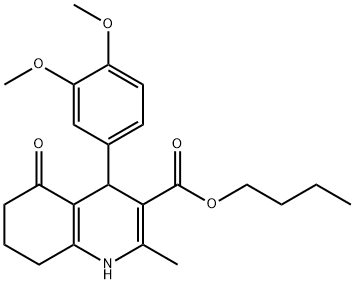 butyl 4-[3,4-bis(methyloxy)phenyl]-2-methyl-5-oxo-1,4,5,6,7,8-hexahydroquinoline-3-carboxylate Struktur