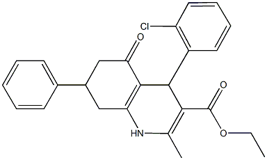 ethyl 4-(2-chlorophenyl)-2-methyl-5-oxo-7-phenyl-1,4,5,6,7,8-hexahydroquinoline-3-carboxylate Struktur