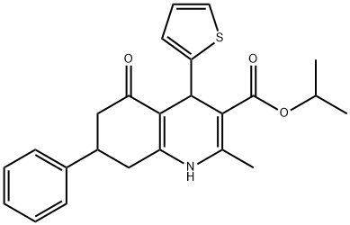 isopropyl 2-methyl-5-oxo-7-phenyl-4-(2-thienyl)-1,4,5,6,7,8-hexahydro-3-quinolinecarboxylate Struktur