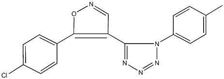 5-[5-(4-chlorophenyl)-4-isoxazolyl]-1-(4-methylphenyl)-1H-tetraazole Struktur