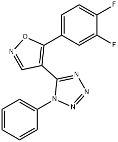 5-[5-(3,4-difluorophenyl)-4-isoxazolyl]-1-phenyl-1H-tetraazole Struktur