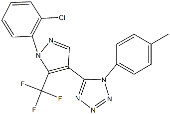 5-[1-(2-chlorophenyl)-5-(trifluoromethyl)-1H-pyrazol-4-yl]-1-(4-methylphenyl)-1H-tetraazole Struktur