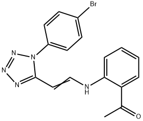 1-[2-({2-[1-(4-bromophenyl)-1H-tetraazol-5-yl]vinyl}amino)phenyl]ethanone Struktur