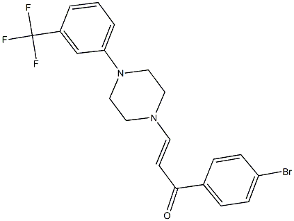 1-(4-bromophenyl)-3-{4-[3-(trifluoromethyl)phenyl]-1-piperazinyl}-2-propen-1-one Struktur