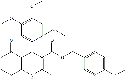 4-methoxybenzyl 2-methyl-5-oxo-4-(2,4,5-trimethoxyphenyl)-1,4,5,6,7,8-hexahydro-3-quinolinecarboxylate Struktur