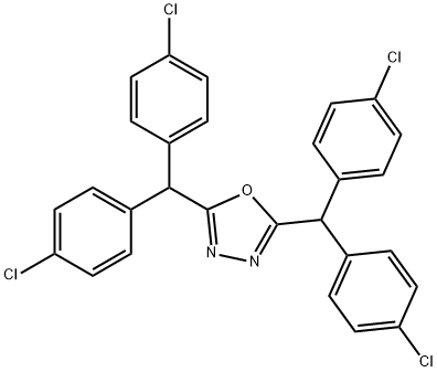 2,5-bis[bis(4-chlorophenyl)methyl]-1,3,4-oxadiazole Struktur