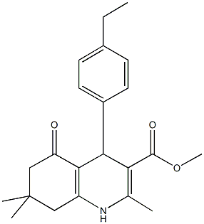 methyl 4-(4-ethylphenyl)-2,7,7-trimethyl-5-oxo-1,4,5,6,7,8-hexahydro-3-quinolinecarboxylate Struktur