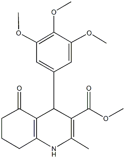 methyl 2-methyl-5-oxo-4-(3,4,5-trimethoxyphenyl)-1,4,5,6,7,8-hexahydro-3-quinolinecarboxylate Struktur