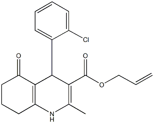 allyl 4-(2-chlorophenyl)-2-methyl-5-oxo-1,4,5,6,7,8-hexahydro-3-quinolinecarboxylate Struktur