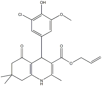 allyl 4-(3-chloro-4-hydroxy-5-methoxyphenyl)-2,7,7-trimethyl-5-oxo-1,4,5,6,7,8-hexahydro-3-quinolinecarboxylate Struktur