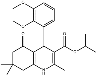 isopropyl 4-(2,3-dimethoxyphenyl)-2,7,7-trimethyl-5-oxo-1,4,5,6,7,8-hexahydro-3-quinolinecarboxylate Struktur