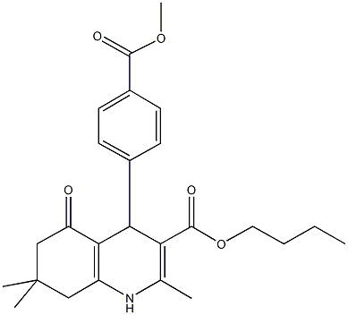 butyl 2,7,7-trimethyl-4-{4-[(methyloxy)carbonyl]phenyl}-5-oxo-1,4,5,6,7,8-hexahydroquinoline-3-carboxylate Struktur