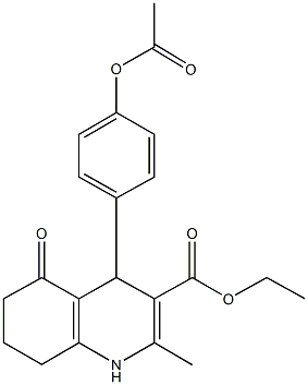 ethyl 4-[4-(acetyloxy)phenyl]-2-methyl-5-oxo-1,4,5,6,7,8-hexahydro-3-quinolinecarboxylate Struktur