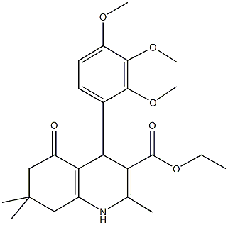 ethyl 2,7,7-trimethyl-5-oxo-4-[2,3,4-tris(methyloxy)phenyl]-1,4,5,6,7,8-hexahydroquinoline-3-carboxylate Struktur