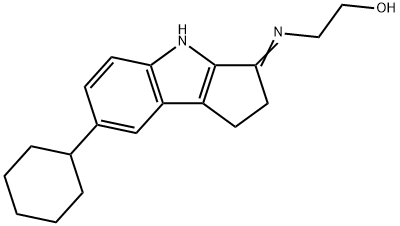 2-[(7-cyclohexyl-1,4-dihydrocyclopenta[b]indol-3(2H)-ylidene)amino]ethanol Struktur