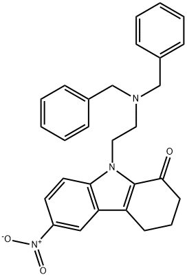 9-[2-(dibenzylamino)ethyl]-6-nitro-2,3,4,9-tetrahydro-1H-carbazol-1-one Struktur