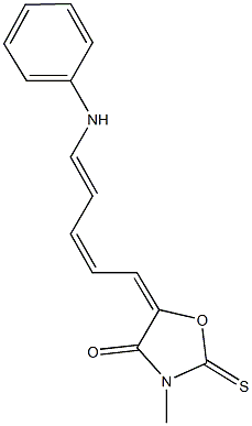 5-(5-anilino-2,4-pentadienylidene)-3-methyl-2-thioxo-1,3-oxazolidin-4-one Struktur