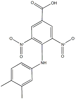 4-(3,4-dimethylanilino)-3,5-bisnitrobenzoic acid Struktur