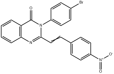 3-(4-bromophenyl)-2-(2-{4-nitrophenyl}vinyl)-4(3H)-quinazolinone Struktur