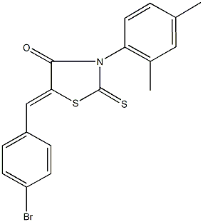 5-(4-bromobenzylidene)-3-(2,4-dimethylphenyl)-2-thioxo-1,3-thiazolidin-4-one Struktur