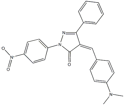 4-[4-(dimethylamino)benzylidene]-2-{4-nitrophenyl}-5-phenyl-2,4-dihydro-3H-pyrazol-3-one Struktur