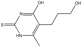 5-(3-hydroxypropyl)-6-methyl-2-sulfanyl-4(3H)-pyrimidinone Struktur