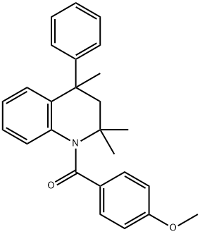 methyl 4-[(2,2,4-trimethyl-4-phenyl-3,4-dihydro-1(2H)-quinolinyl)carbonyl]phenyl ether Struktur