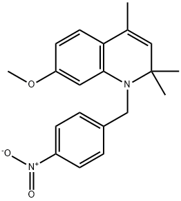 1-{4-nitrobenzyl}-7-methoxy-2,2,4-trimethyl-1,2-dihydroquinoline Struktur