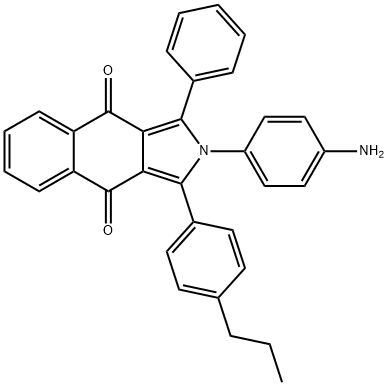 2-(4-aminophenyl)-1-phenyl-3-(4-propylphenyl)-2H-benzo[f]isoindole-4,9-dione Struktur