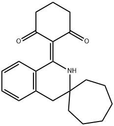 2-(3',4'-dihydrospiro[cycloheptane-1,3'-isoquinoline]-1'(2'H)-ylidene)-1,3-cyclohexanedione Struktur