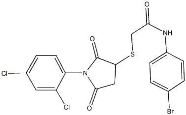 N-(4-bromophenyl)-2-{[1-(2,4-dichlorophenyl)-2,5-dioxo-3-pyrrolidinyl]sulfanyl}acetamide Struktur