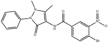 4-bromo-N-(1,5-dimethyl-3-oxo-2-phenyl-2,3-dihydro-1H-pyrazol-4-yl)-3-nitrobenzamide Struktur