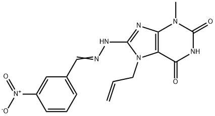 3-nitrobenzaldehyde (7-allyl-3-methyl-2,6-dioxo-2,3,6,7-tetrahydro-1H-purin-8-yl)hydrazone Struktur