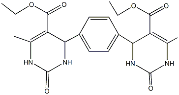 ethyl 4-{4-[5-(ethoxycarbonyl)-6-methyl-2-oxo-1,2,3,4-tetrahydro-4-pyrimidinyl]phenyl}-6-methyl-2-oxo-1,2,3,4-tetrahydro-5-pyrimidinecarboxylate Struktur