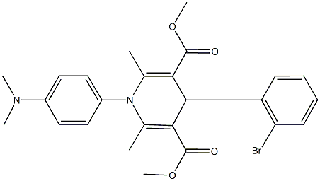 dimethyl 4-(2-bromophenyl)-1-[4-(dimethylamino)phenyl]-2,6-dimethyl-1,4-dihydro-3,5-pyridinedicarboxylate Struktur