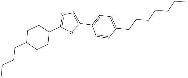 2-(4-butylcyclohexyl)-5-(4-heptylphenyl)-1,3,4-oxadiazole Struktur