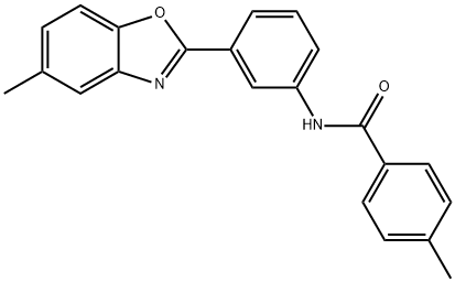 4-methyl-N-[3-(5-methyl-1,3-benzoxazol-2-yl)phenyl]benzamide Struktur