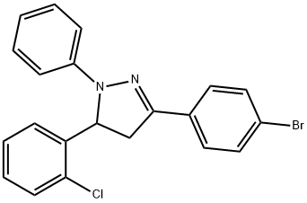 3-(4-bromophenyl)-5-(2-chlorophenyl)-1-phenyl-4,5-dihydro-1H-pyrazole Struktur