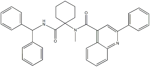 N-{1-[(benzhydrylamino)carbonyl]cyclohexyl}-N-methyl-2-phenyl-4-quinolinecarboxamide Struktur